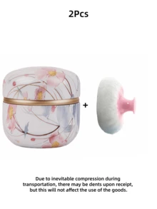 1 Set 80g Loose Powder Container With Powder Puff (Powder Not Included), Puff And Powder Case Suitable For Bathing And Travel, Perfect Gift For Christmas, Holidays, Halloween, Valentine's Day, Eid, Listed In Holiday Gift Guide, Mother's Day Gift - Multicolor - View 16