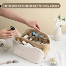 1 PC Elegant Makeup Bag - Portable Travel Storage Box, Handbag Style, Suitable For Makeup And Toiletries, Perfect Christmas, Halloween, Thanksgiving Gifts, Makeup Travel Storage Box - Hồng - Xem 3