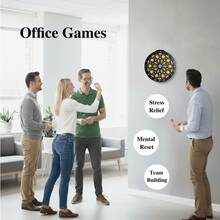 Juego de dardos de de 14 pulgadas, tablero de dardos de plástico, dardos de punta blanda, araña ultra delgada, decoración interior, juego de fiesta, juego portátil para exteriores - Multicolor - Ver 4