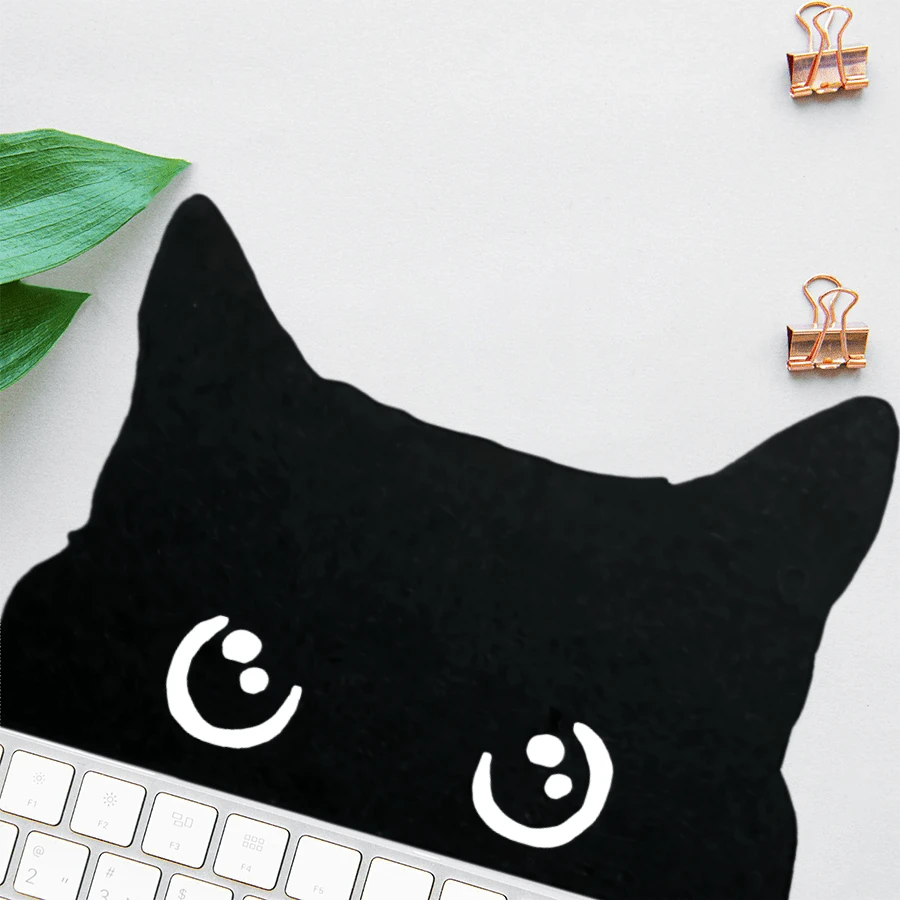 1PC 3 Inch Waterproof Outdoor PVC Removable Sticker - Minimalist Black Cat Eye Design For Laptop/Water Bottle/Car - Perfect Gift For Cat Lovers And Pet Enthusiasts,Black Cat Peeker Sticker, - 3*1.93 Inches - View 1