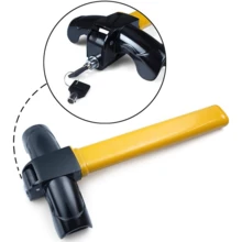 2PCS Car Steering Wheel Lock Universal Fit Maximum Security Steering Wheel Lock For Cars, Anti-Theft T-Bar Steering Wheel Lock - 4 Keys - Yellow - View 9