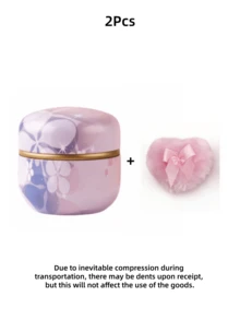 80g Set Includes 1 Mini Heart Shaped Makeup Sponge (No Loose Powder), 1 Powder Compact, Suitable For Bathing And Travel, Perfect Gift For Valentine's Day, Christmas, Eid, Holidays And Halloween, Listed In Holiday Gift Guide And Halloween Candy Box. Set Contains Mini Sponge And Powder Compact, Mother's Day Gift, Bedroom Essential, Travel Product - Multicolor - View 18