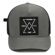 Urban Style Trucker Hat With Curved Brim And Adjustable Strap - Various Colors - Grey - View 5