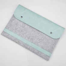 FIORIA Double-Layer Laptop Sleeve For MacBook Air/Pro, Horizontal Flip-Cover Design, Distressed Leather Texture, Double Magnetic Closure, Made Of Microfiber And Felt Material, Comfortable To The Touch And Portable. - Mint Green - View 2