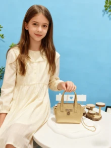 Kids Fashion Handbag Litchi Texture Crossbody Bag Mini Purse Princess Bag Gift Coin Purse Little Girl Bag PU Leather Gold Silver White Black Pink - Multicolor - View 9