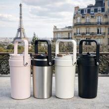 1pc 24oz/27oz/30oz Stainless Steel Insulated Tumbler With Handle And Lid, Large Capacity Handheld Coffee Mug, Keeps Drinks Hot And Cold, Reusable Travel Cup, Perfect Gift For Mother's Day, Birthday, Office And Daily Use - Multicolor - View 5