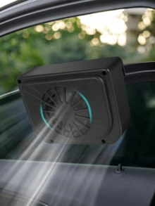 YAIUZGOO 太阳能汽车排气扇，小型太阳能汽车通风扇，汽车车窗遮阳板通风系统，冷却风扇，夏季冷却风扇，除臭通风便携式车窗空气循环扇，保持车内凉爽，汽车配件 - A - 查看 6