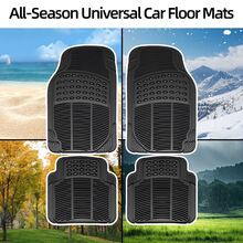 4pcs Set Of PVC Anti-Slip Car Floor Mats, Durable Liners With Anti-Skid Strips And Rounded Corners, Universal Fit For Trucks, SUVs And Sedans, Suitable For All Seasons. Please Air Out For 1-2 Days After Receiving To Eliminate Any Odor. - Black - View 11