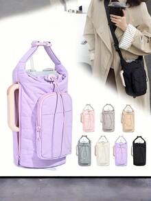 1pc Water Bottle Tote Bag With Phone Pocket, Suitable As Father's Day Gift - Multicolor - View 1