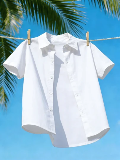 Fashionable And Minimalist Boys' Shirt, Suitable For School, Vacation And Casual Outings, Versatile Spring Style For Teenagers