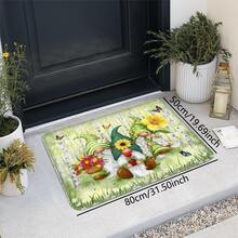 1PC Whimsical Garden Gnomes With Flowers And Butterflies Artistic Door Mat For Entryway, Living Room, Bedroom, Or Kitchen Decor Vibrant Spring Theme Indoor Floor Rug - 彩色 - 查看 5