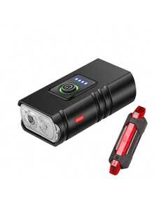 1pc 6 Lighting Modes Outdoor Night Riding Bright Bicycle Handlebar Front Light, IPX5 Waterproof, USB Rechargeable Bike Light - Black - View 10