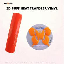 CHEONET 3D 立体压纹热转印乙烯基卷材 - 9.8 英寸 x 5 英尺，1 卷装，熨烫式，适用于 T 恤、包袋和纺织品，耐高温烫金雕刻膜，混色 - 彩色 - 查看 59