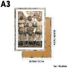 A3/A4/30x40厘米复古相框 | 可挂墙或摆放在桌面 | 家居装饰艺术海报相框，黑色/白色/棕色/木色可选 - 彩色 - 查看 13
