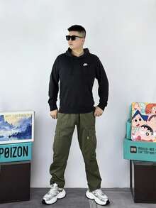 Sudadera Nike Sportswear Club con estampado de logotipo sólido, para hombre, color negro - Negro - Ver 8