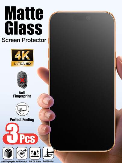 XINHONGYU 适用于 17 Pro Max 的 3 片装磨砂钢化玻璃屏幕保护膜，防眩光、防指纹、防刮花，无气泡，兼容 17 Air 16 Pro Max 6.9 英寸全系列