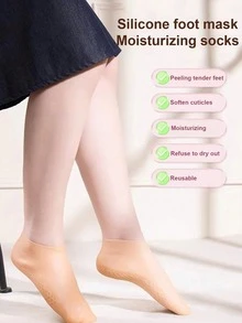 1/2/3/5双装防水沙滩/游泳袜，软底，弹性，保湿，防裂，硅胶材质，男女通用休闲款，纯色圣诞礼物 - 彩色 - 查看 6