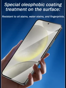 Bộ 2 miếng dán màn hình cường lực siêu trong suốt tương thích với Samsung Galaxy, hỗ trợ mở khóa vân tay siêu âm, độ trong suốt cao, chống bám vân tay, chống nổ, không bọt khí, độ dày 1.5mm, bao bì cứng cáp, độ trong suốt cao - Bảo vệ 5 trong 1, phụ kiện bảo vệ màn hình điện thoại di động thiết yếu, thích hợp sử dụng hàng ngày, văn phòng, nhà. Chống nước, chống sốc, chống rơi, chống trầy xước. - Trong sáng - Xem 3