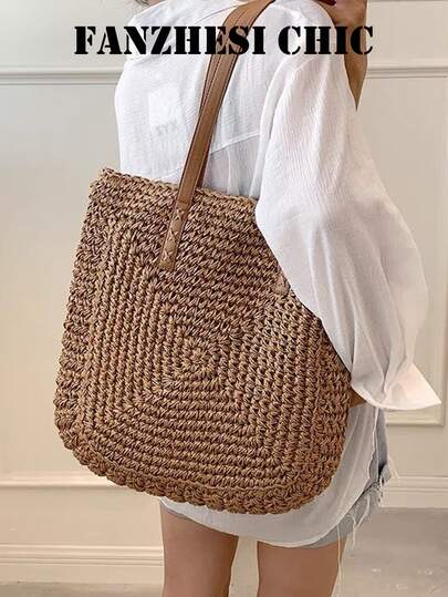 Out,Perfect For Summer Travel Vacation,Summer,Perfect For Vacation,Holiday, Straw Purse, Straw Beach Bag, Beach Necessities, Beach Essentials,Beach Stuff & Summer Essentials