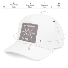 Boné Trucker Modelo Urban Style Aba Curva Com Ajuste Fitão Várias Cores - Branco - Visão 4
