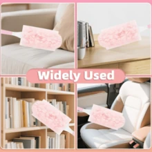 35 Count Pink Duster Refills Compatible With Handle, 360° Multi-Surface Duster Refills With 2 Handle, 5X Microfibers Disposable Dusters For Valentines Home, Office Cleaning, Quick Cleanup, Surface Dusting, Lightweight Duster, Easytouse Refills - Pink - View 4