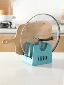 Multi-Function Kitchen Storage Rack - Rust-Resistant ABS Material Spoon And Cutlery Holder With Drainage Holes, Pot Lid Rack, Dish Rack, Kitchen Storage Organizer For Utensils, Bowls, Cups, Pots, Lids, Cutting Boards, Multi-Purpose Drying Rack, Bookshelf, Essential Kitchen Organizer And Home Decor - Multicolor - View 4