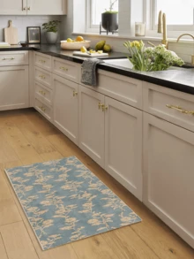 1 pieza Alfombra/Tapete/Felpudo/Pasillo de área con patrón floral vintage, rayado y botánico, alfombra suave y lavable para baño, cocina, entrada, pasillo, dormitorio, sala de estar, decoración versátil para el hogar - Multicolor - Ver 5