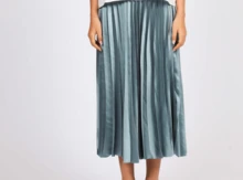 Naf Naf Pleated Midi Skirt Jupes Green PET - Green - View 4