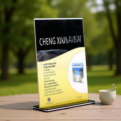 A5 Size Transparent Double Sided Acrylic Table Sign Display Stand For Restaurant Menu
