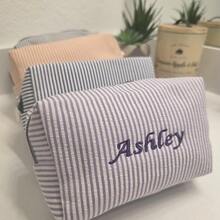 Embroidered Makeup Bag, Customized Corduroy Makeup Bag, Sanitary Pad Storage Bag, Travel Makeup Bag, Personalized Storage Bag, Gift For Women, Embroidered Corduroy Bag, Customized Corduroy Makeup Bag, Personalized Corduroy Bag, Travel Case, Toiletries, Sunscreen Bag, Bridesmaid Gift, Corduroy Makeup Bag, Spacious - Multicolor - View 8