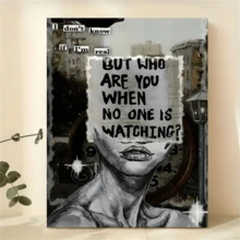 Inspirational Quote Canvas Art Print - "I'm Not Sure If I Really Exist" Unframed Modern Retro Style Poster For Home And Office Decor - A - View 3