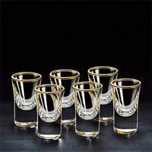6 peças/12 peças, 15ml/0,5oz Mini Copos de Licor com Borda Dourada, Adequado para Bar, Pub, Clube, Restaurante e Uso Doméstico, Taças de Vinho de Casamento, Taças de Vinho para Festa - Multicolorido - Visão 2