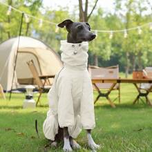 PINCOOL Jaqueta corta-vento ajustável com gola alta e zíper para cães da raça Galgo Italiano, ideal para atividades ao ar livre. - Branco - Ver 6