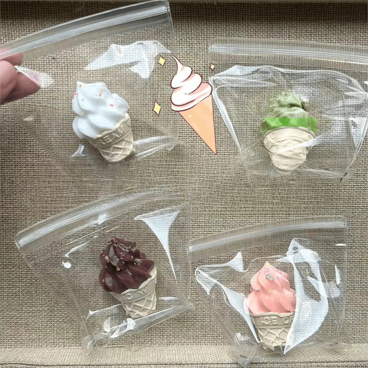 2026新款硅胶挤压冰淇淋甜筒，手工制作逼真硅胶食物玩具 - 完美礼物、生日礼物、理想礼物、惊喜礼物、节日礼物、情侣礼物、万圣节礼物、圣诞节礼物、游戏玩家礼物 - 彩色 - 查看 1