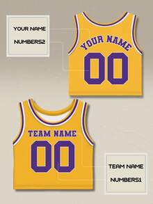 Customized Basketball Jersey Crop Top - Add Name And Number, Urban Printed Streetwear Style, Fast Delivery, Personalized Game Day Outfit - Yellow - View 2