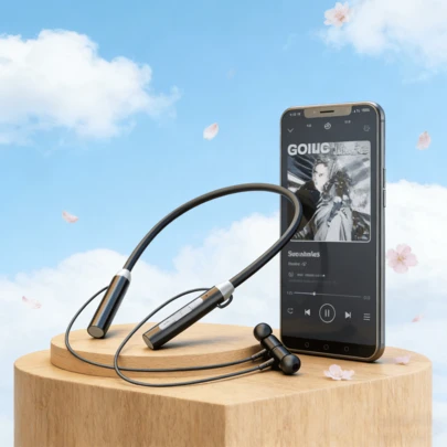 Wireless Bluetooth Neckband Earphones TWS 9D Surround Stereo Earbuds With Magnetic Adsorption, Neck-Hanging Sports Earphones With Microphone