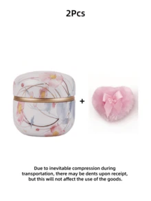 80g Set Includes 1 Mini Heart Shaped Makeup Sponge (No Loose Powder), 1 Powder Compact, Suitable For Bathing And Travel, Perfect Gift For Valentine's Day, Christmas, Eid, Holidays And Halloween, Listed In Holiday Gift Guide And Halloween Candy Box. Set Contains Mini Sponge And Powder Compact, Mother's Day Gift, Bedroom Essential, Travel Product - Multicolor - View 16