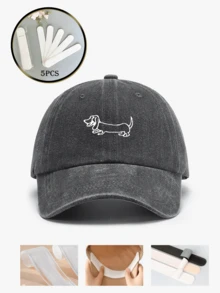 A Retro Washed Hats For Men Hats For Women, All-Season Spring SummerAutumn Winter Wearable Adjustable Strap Suitable For Valentine's Day Weddings Christmas School Season Father's Day Outdoor Sports Travel Sun Protection Essential Gifts For Men &Women Niche Customizable Trucker Hat Available In Black Pink Purple Yellow Casual Headwear - Black - View 5
