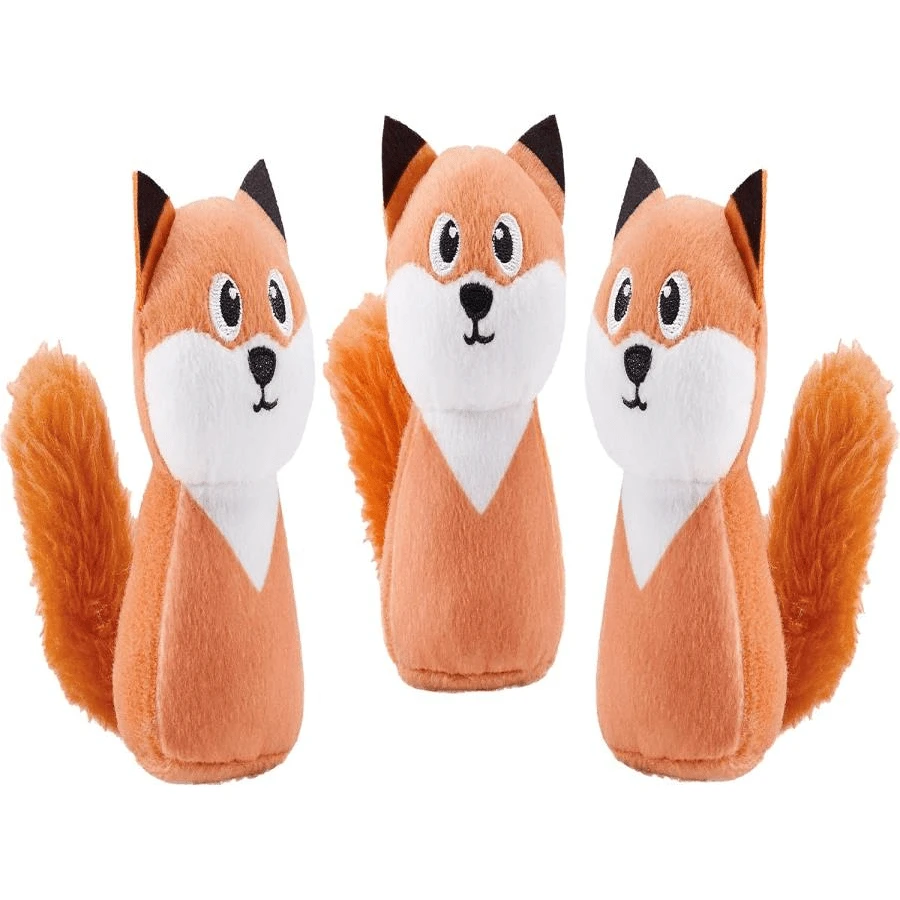 Outward Hound Squeakin' Fox Hide A Puzzle Plush Replacement Dog Toys - 3 Pack - MàuD - Xem 1