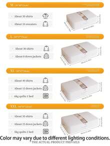 带拉链的床底收纳袋，布艺可折叠整理袋，可收纳毯子、枕头等，大容量带透明窗口，可用作床底储物盒，节日/房间/家居/卧室装饰 - 白色 - 查看 11