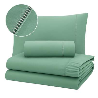 Jogo de Cama 400 Fios Lençol Elástico Ponto Palito Hotel Solteiro Casal Queen King Premium