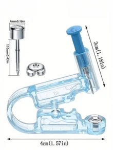 Kit de perforación de pendientes, que incluye pendientes, pistola de perforación de pendientes antialérgica, adecuado para la perforación de pendientes DIY en casa. - Multicolor - Ver 2