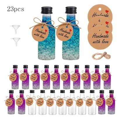 23pcs Mini Empty Bottles With Caps And Funnels, Reusable Drink Dispenser Bottles, Suitable For DIY Gifts, Travel, Daily Use, Kitchen Condiment And Sauce Storage Like Hot Sauce, Homemade Bottling, Oils, Extracts And Gift Storage, Ideal For Wedding Party Holidays