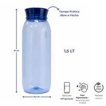 Set Of 2 Juice Jugs And Water Bottles With Hygienic Lids For Refrigerator, 1.5 Liters, Venice Brand. - Màu xanh da trời - Xem 4