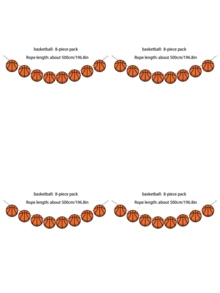 1pc/4pcs Sports Ball Themed Party Decorative Paper Pennant Flags, Baseball, Football, Basketball, Rugby, Sports Event Scene Decor Hanging Accessories - Multicolor - View 19