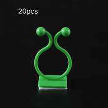 Bộ 20/50 chiếc kẹp cố định cây trồng điều chỉnh được 3.5cm, nhựa ABS, loại dán không cần khoan, giá đỡ dây leo tường, móc hình chữ S màu xanh lá cây tối giản, không làm hư hại tường/chắc chắn, không gây hư hại, cần thiết cho việc uốn nắn và sắp xếp cây trồng trong nhà và ban công. - Loại khóa gài có thể điều chỉnh - Xem 18