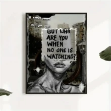 Inspirational Quote Canvas Art Print - "I'm Not Sure If I Really Exist" Unframed Modern Retro Style Poster For Home And Office Decor - A - View 1