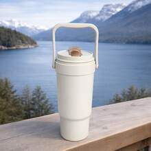 1pc 24oz/27oz/30oz Stainless Steel Insulated Tumbler With Handle And Lid, Large Capacity Handheld Coffee Mug, Keeps Drinks Hot And Cold, Reusable Travel Cup, Perfect Gift For Mother's Day, Birthday, Office And Daily Use - Multicolor - View 22