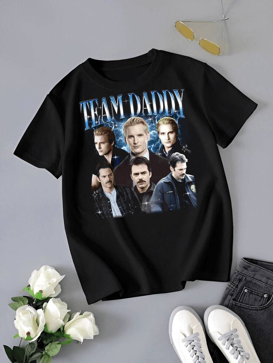Team Daddy Twilight Shirt, Vintage Movie Saga Tee - 黑色 - 查看 1
