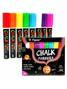 Bút điện tử huỳnh quang 8 màu, phấn lỏng có thể giặt và xóa được khi ướt, thích hợp cho bảng đen, bảng phấn, bảng trắng, cửa sổ kính LED, cửa sổ ô tô, bút dạ huỳnh quang quảng cáo - Phấn lỏng - Xem 14